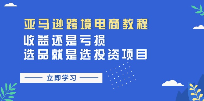 亚马逊跨境电商教程:收益还是亏损!选品就是选投资项目-创客之家