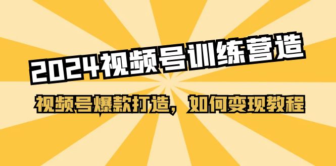 2024视频号训练营,视频号爆款打造,如何变现教程(20节课)-创客之家