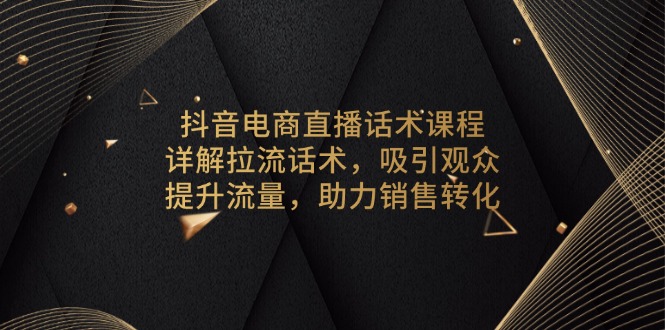 （13846期）抖音电商直播话术课程，详解拉流话术，吸引观众，提升流量，助力销售转化-创客之家