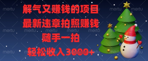 解气又挣钱的项目,最新违章拍照挣钱,随手一拍,轻松收入数张【揭秘】-创客之家