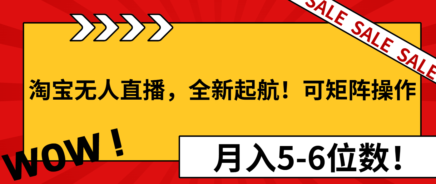 (13946期)淘宝无人直播,全新起航!可矩阵操作,月入5-6位数!-创客之家