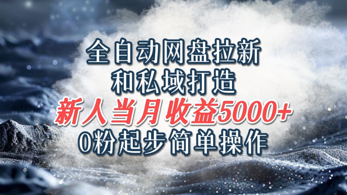 全自动网盘拉新和私域打造，0粉起步简单操作，新人入门当月收益5000以上-创客之家