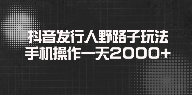（14068期）抖音发行人野路子玩法，手机操作一天2000+-创客之家