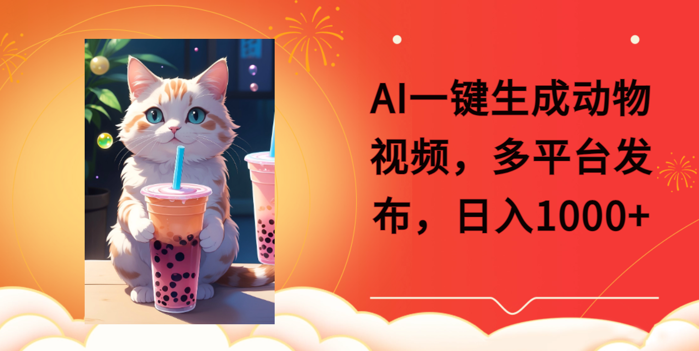 AI一键生成动物搞笑视频,多平台发布,轻松破千万播放,日入2000+,小白轻松上手-创客之家