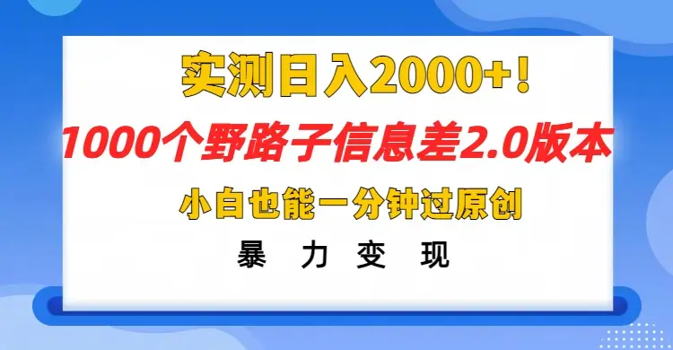 抖音1000个野路子，信息差最新玩法，一分钟过原创，暴力变现月赚1W+-创客之家