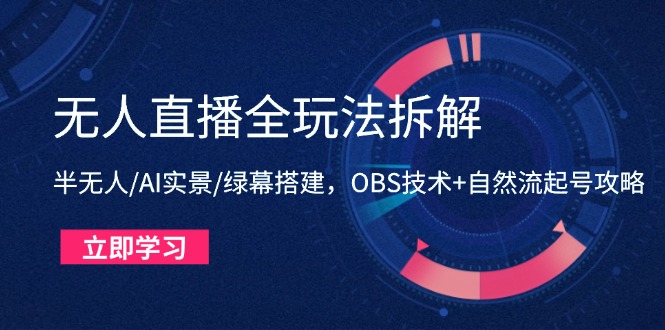 无人直播全玩法拆解:半无人/AI实景/绿幕搭建,OBS技术+自然流起号攻略-创客之家
