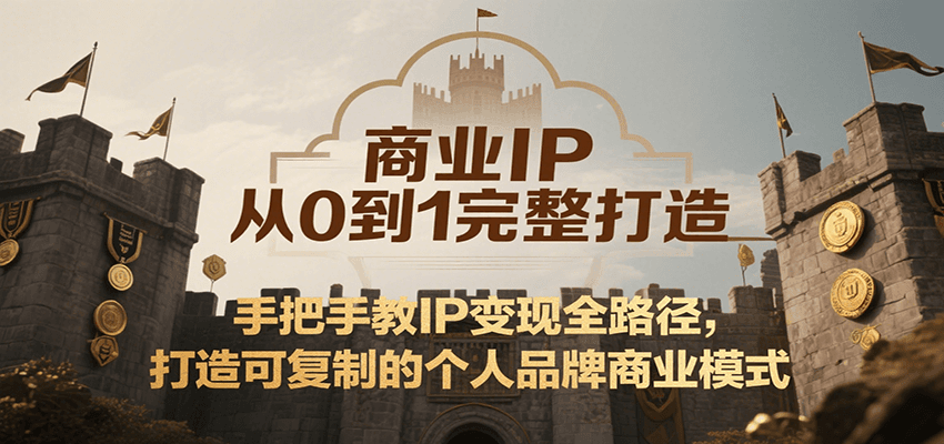 商业IP从0到1完整打造,手把手教IP变现全路径,打造可复制的个人品牌商业模式-创客之家