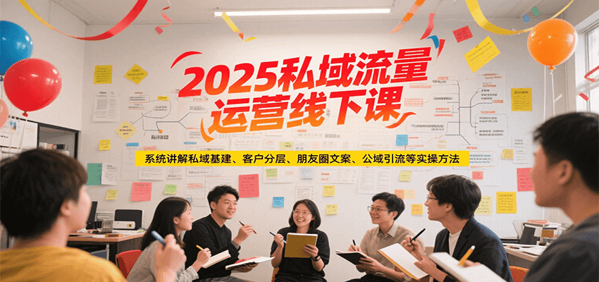 2025私域流量运营线下课,系统讲解私域基建/客户分层/朋友圈文案/公域引流等实操方法-创客之家