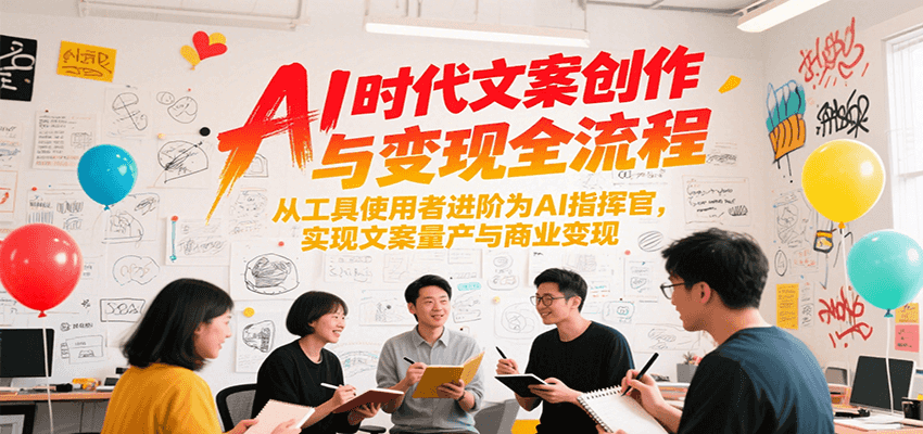AI时代文案创作与变现全流程,从工具使用者进阶为AI指挥官,实现文案量产与商业变现-创客之家