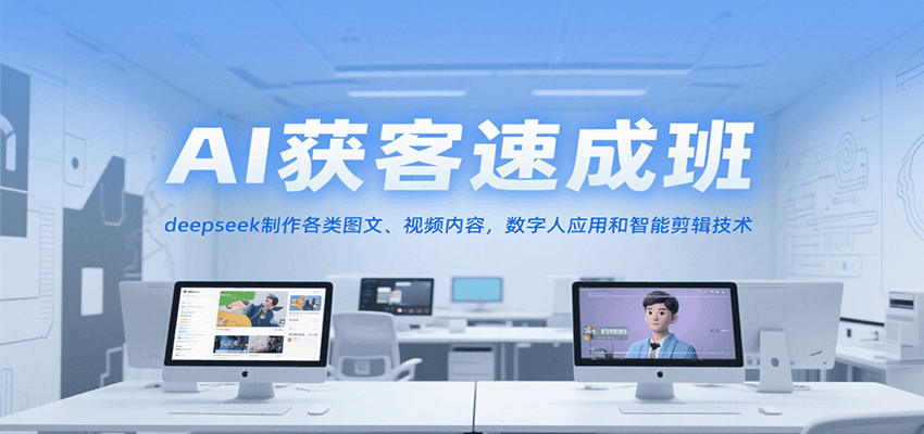 AI获客速成班,deepseek制作各类图文、视频内容,数字人应用和智能剪辑技术-创客之家