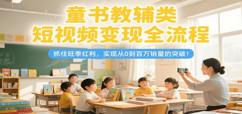 童书教辅类短视频变现全流程,抓住旺季红利,实现从0到百万销量的突破!-创客之家