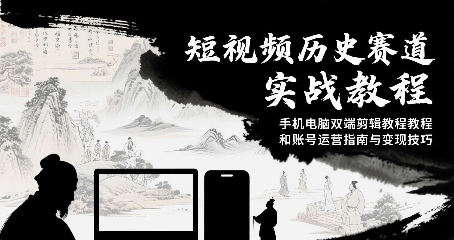 短视频历史赛道实战教程,手机电脑双端剪辑教程和账号运营指南与变现技巧-创客之家