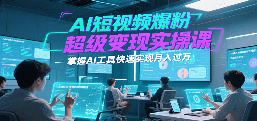 AI短视频爆粉超级变现实操课,掌握AI工具快速实现月入过万-创客之家