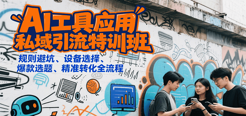 AI工具应用私域引流特训班,规则避坑、设备选择、爆款选题、精准转化全流程-创客之家