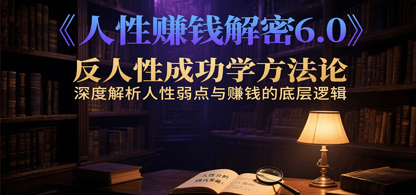 人性赚钱解密6.0,反人性成功学方法论,深度解析人性弱点与赚钱的底层逻辑-创客之家