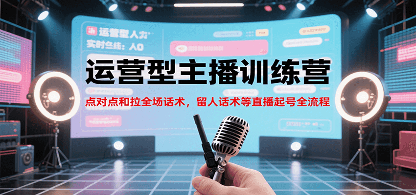 运营型主播训练营,点对点和拉全场话术,留人话术等直播起号全流程(更新7月)-创客之家