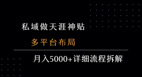 私域做天涯神贴 多平台布局 月入5k+详细流程拆解-创客之家