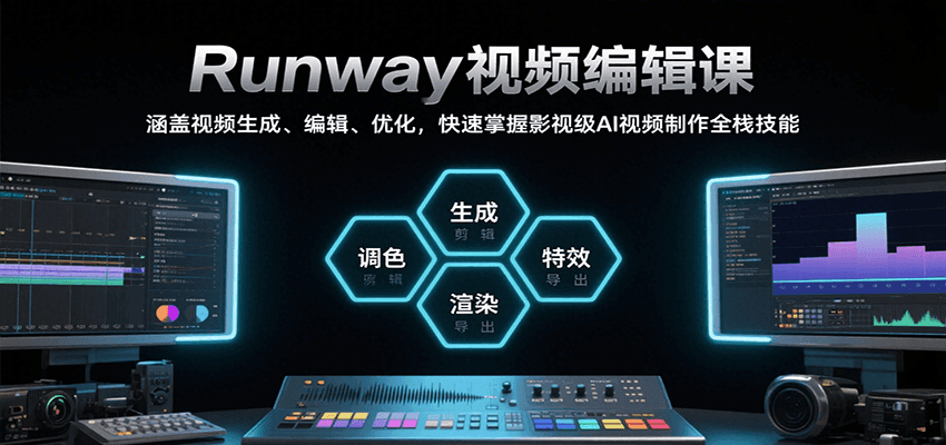 Runway视频编辑课,涵盖视频生成、编辑、优化,快速掌握影视级AI视频制作全栈技能-创客之家