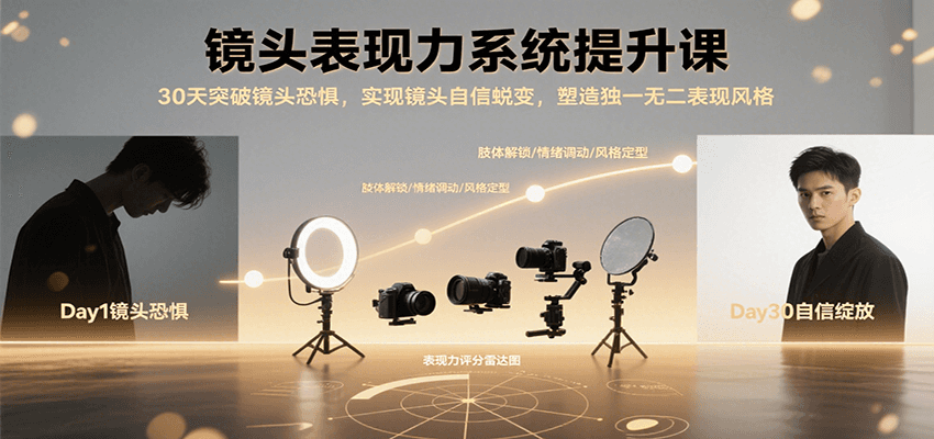镜头表现力系统提升课,30天突破镜头恐惧实现自信蜕变,塑造独一无二表现风格-创客之家