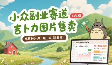 小众副业赛道 吉卜力图片售卖 单日2张+ AI一键生成【附教程】-创客之家