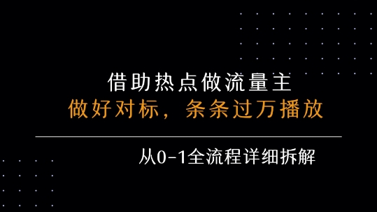 借力热点,乘顺风车玩流量主,条条过万播放, 每月收益5k+,从0-1全流程详细拆解-创客之家