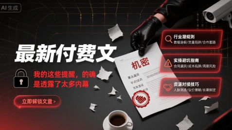 最新付费文:我的这些提醒,的确是透露了太多内幕-创客之家