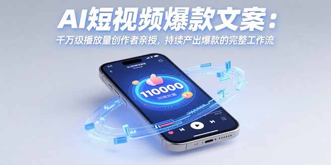 AI短视频爆款文案:千万级播放量创作者亲授,持续产出爆款的完整工作流-创客之家