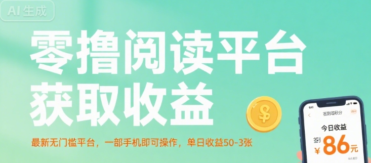 零撸阅读平台获取收益,最新无门槛平台,一部手机即可操作,单日收益50-3张【揭秘】-创客之家