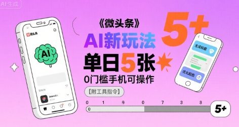 微头条AI新玩法,小白单日5张+,0门槛手机可操作【附工具指令】-创客之家