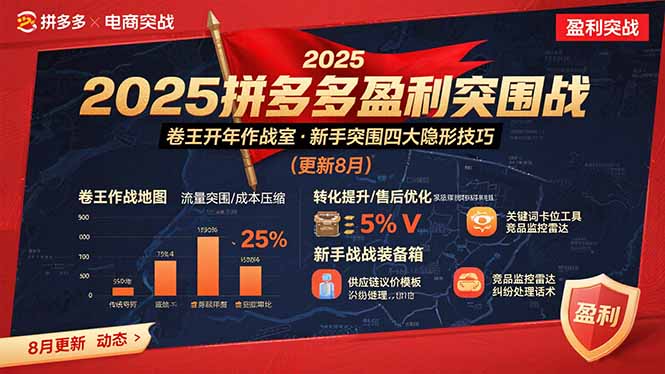 2025拼多多盈利突围战:卷王开年作战室,新手突围四大隐形技巧(更新8月-创客之家