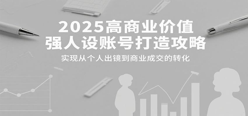 2025高商业价值强人设账号打造攻略,实现从个人出镜到商业成交的转化-创客之家
