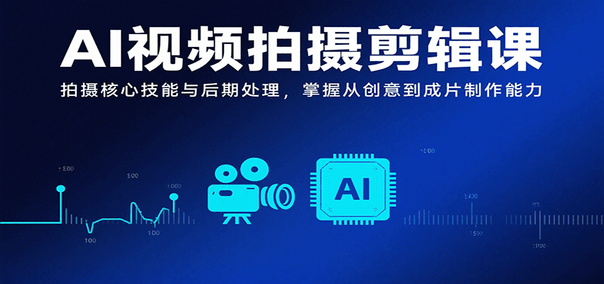 AI视频拍摄剪辑课,拍摄核心技能与后期处理,掌握从创意到成片制作能力-创客之家