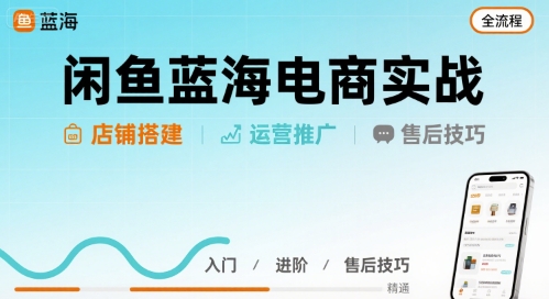 闲鱼蓝海电商实战,店铺搭建运营售后全流程-创客之家