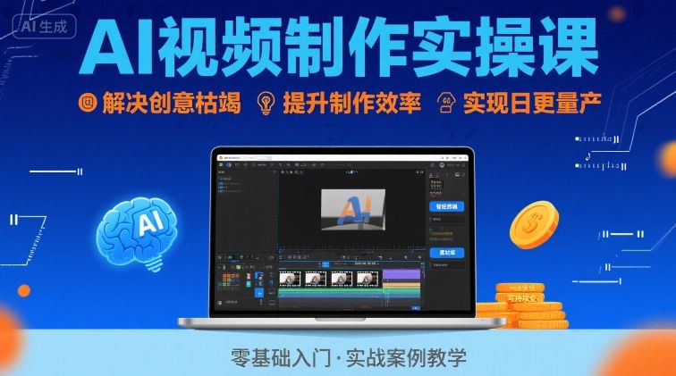 Ai视频制作实操课,解决创意枯竭、效率低下痛点,实现日更量产可持续变现-创客之家