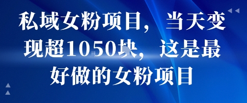 私域女粉项目,当天变现超1k,这是最好做的女粉项目,可放大操作-创客之家