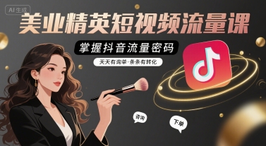 美业精英短视频流量课,掌握抖音流量密码,天天有询单,条条有转化-创客之家