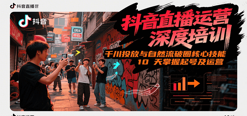抖音直播运营深度培训,千川投放与自然流核心技能,10天掌握起号及运营(6-7月新课)-创客之家
