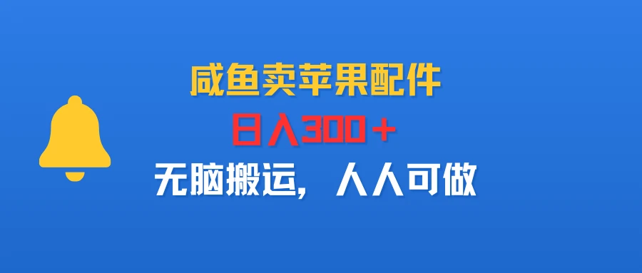 咸鱼卖苹果配件，日入300＋，无脑搬运，人人可做-创客之家