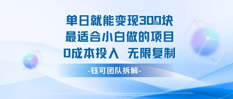 单日就能变现3张最适合小白做的项目0成本投入 无限复制-创客之家