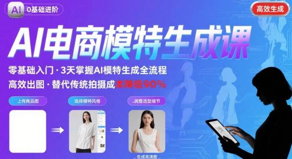【精】AI模特进阶课程,0基础高效生成逼真电商模特图-创客之家