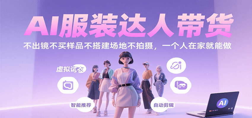 AI服装达人带货,不出镜不买样品不搭建场地不拍摄,一个人在家就能做-创客之家