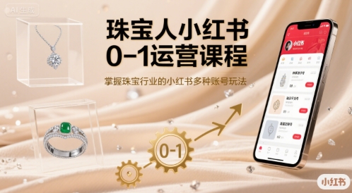 珠宝人小红书0-1运营课程，掌握珠宝行业的小红书多种账号玩法-创客之家