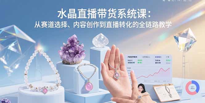 水晶直播带货系统课:从赛道选择、内容创作到直播转化的全链路教学-创客之家