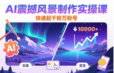AI震撼风景制作实操课，快速起千粉万粉号-创客之家