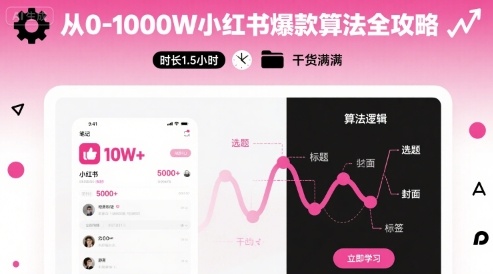 从0-1000W小红书爆款算法全攻略，时长1.5小时，干货满满-创客之家