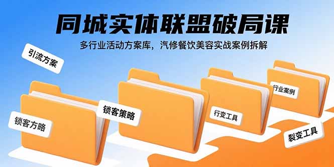 同城实体联盟破局课,多行业活动方案库,汽修餐饮美容实战案例拆解-创客之家