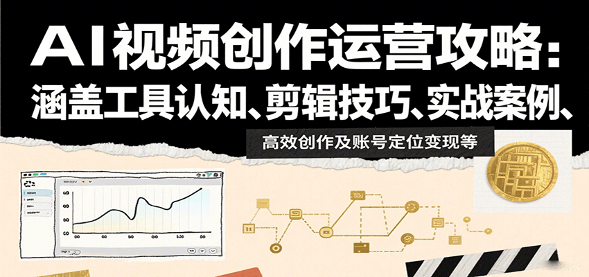 AI视频创作运营攻略：涵盖工具认知、剪辑技巧、实战案例、高效创作及账号定位变现等-创客之家