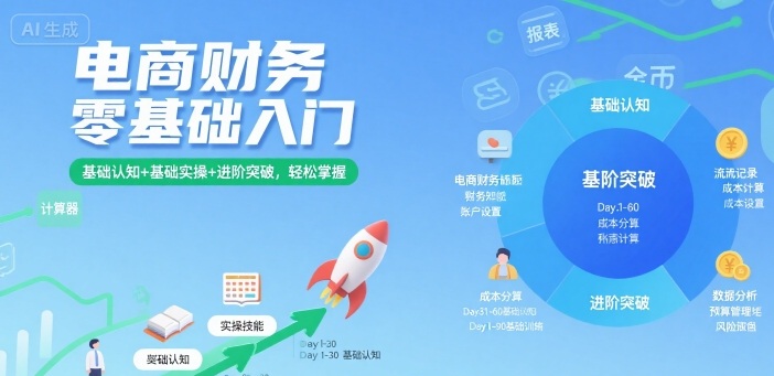 电商财务零基础入门,基础认知+基础实操+进阶突破,轻松掌握-创客之家