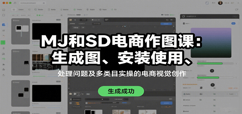 MJ和SD电商作图课:生成图、安装使用、处理问题及多类目实操的电商视觉创作-创客之家