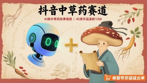 抖音中草药赛道,用AI做中草药故事视频,45条作品涨粉13W,橱窗带货猛猛出单-创客之家